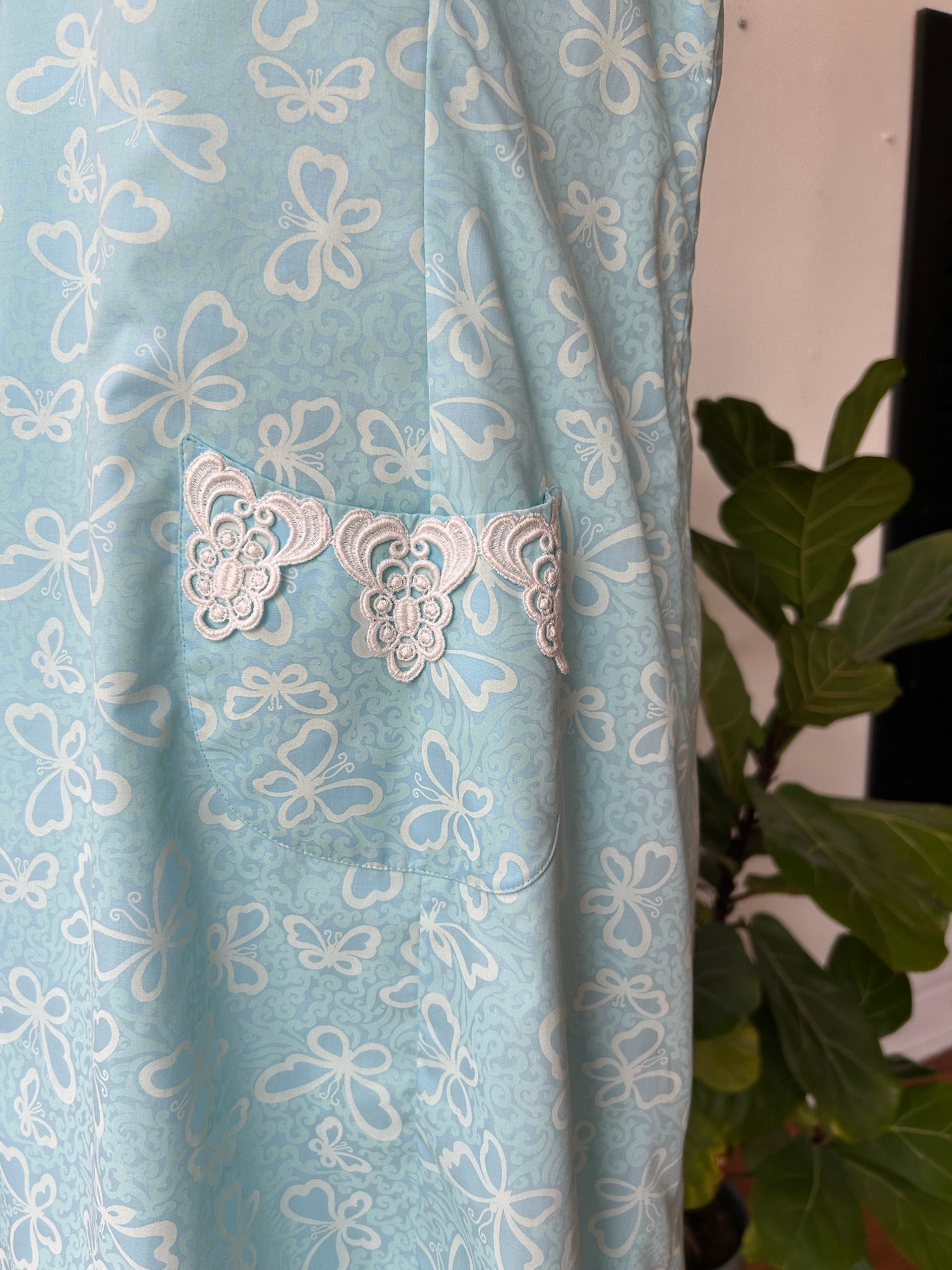 60’s 70’s Blue Butterfly Print Lilly Pulitzer Dress