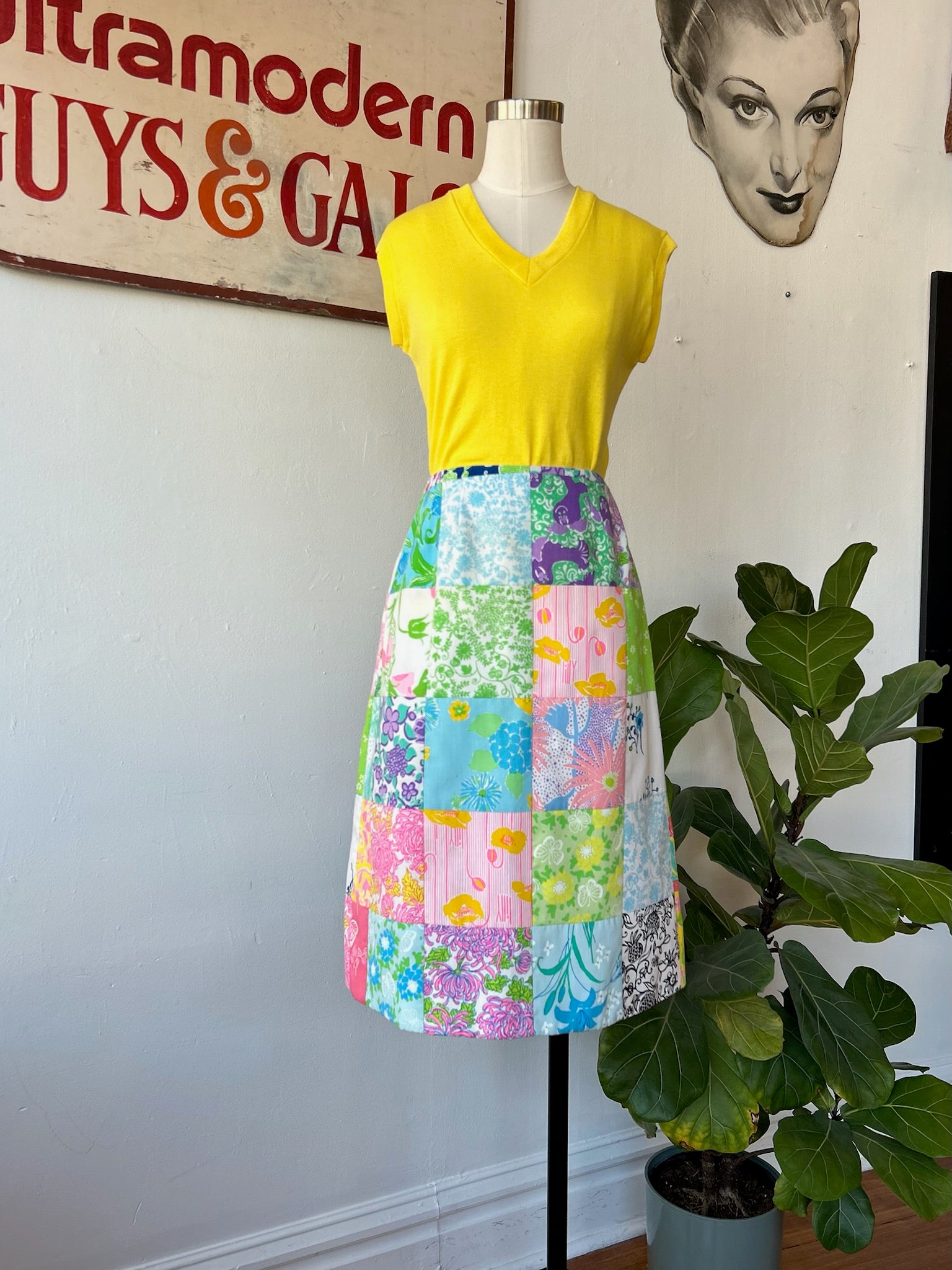1980’s Lilly Pulitzer Patchwork Print Skirt