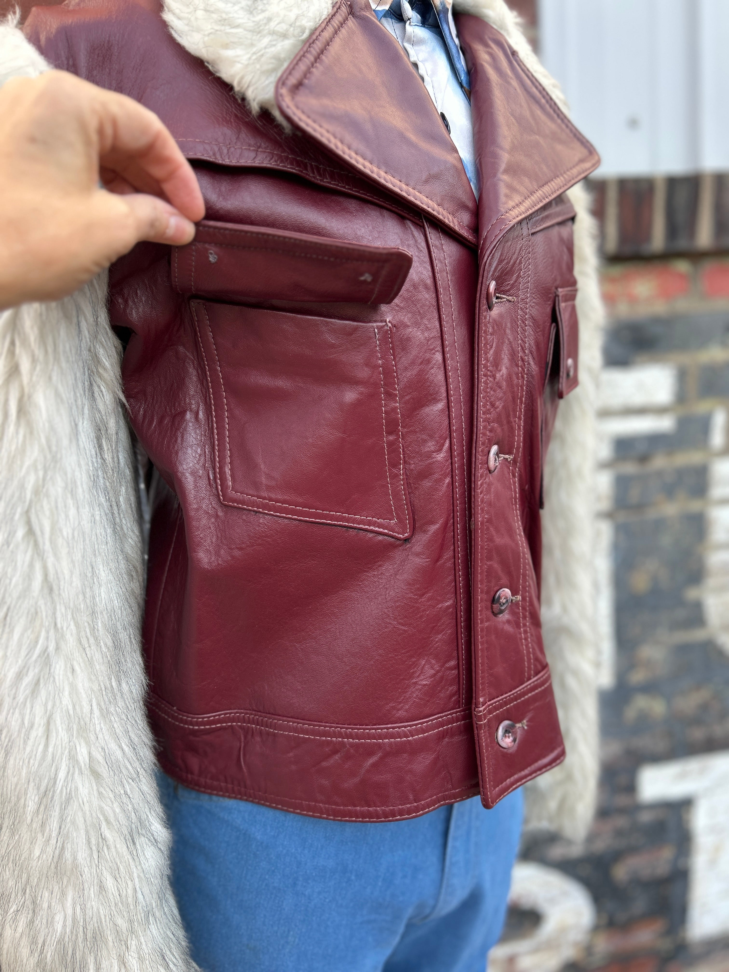 Funky 70’s Leather & Faux Fur Jacket
