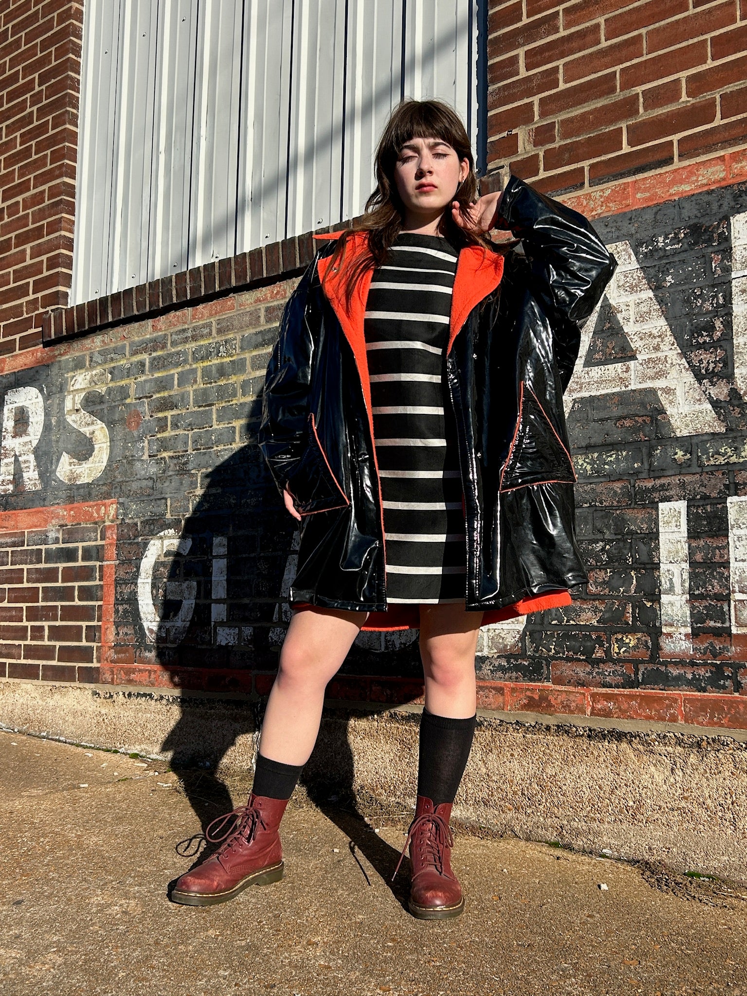 80’s Black Vinyl and Orange Coat