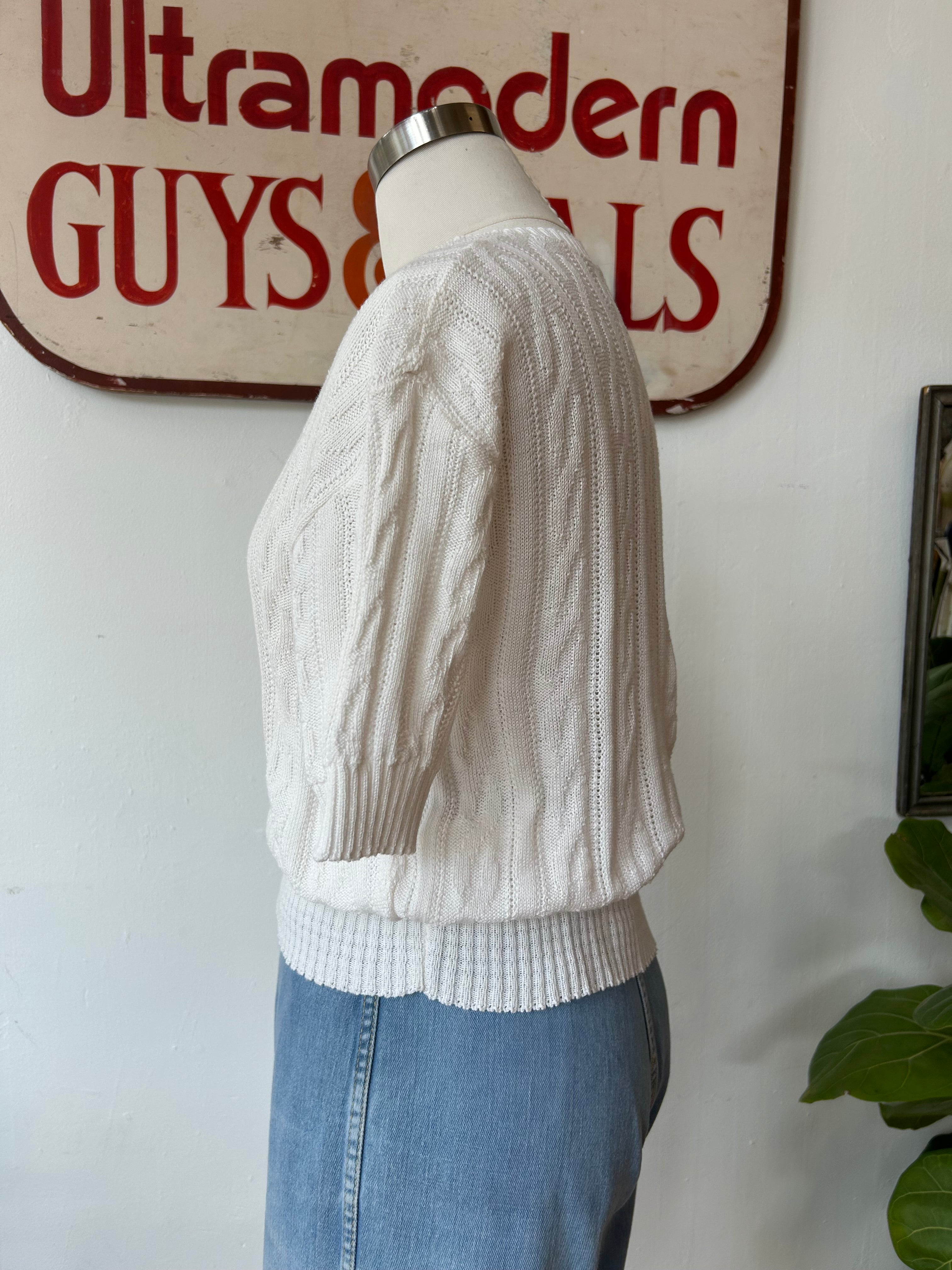 1940’s White Cable Knit Sweater