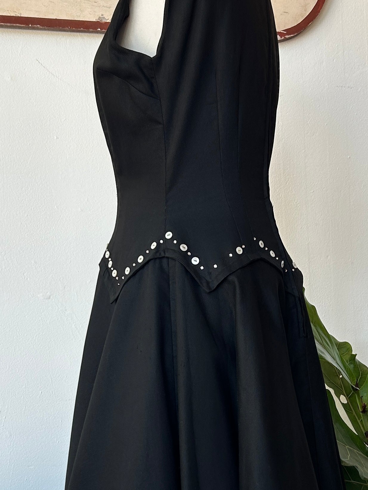 Black Dress Button Detail