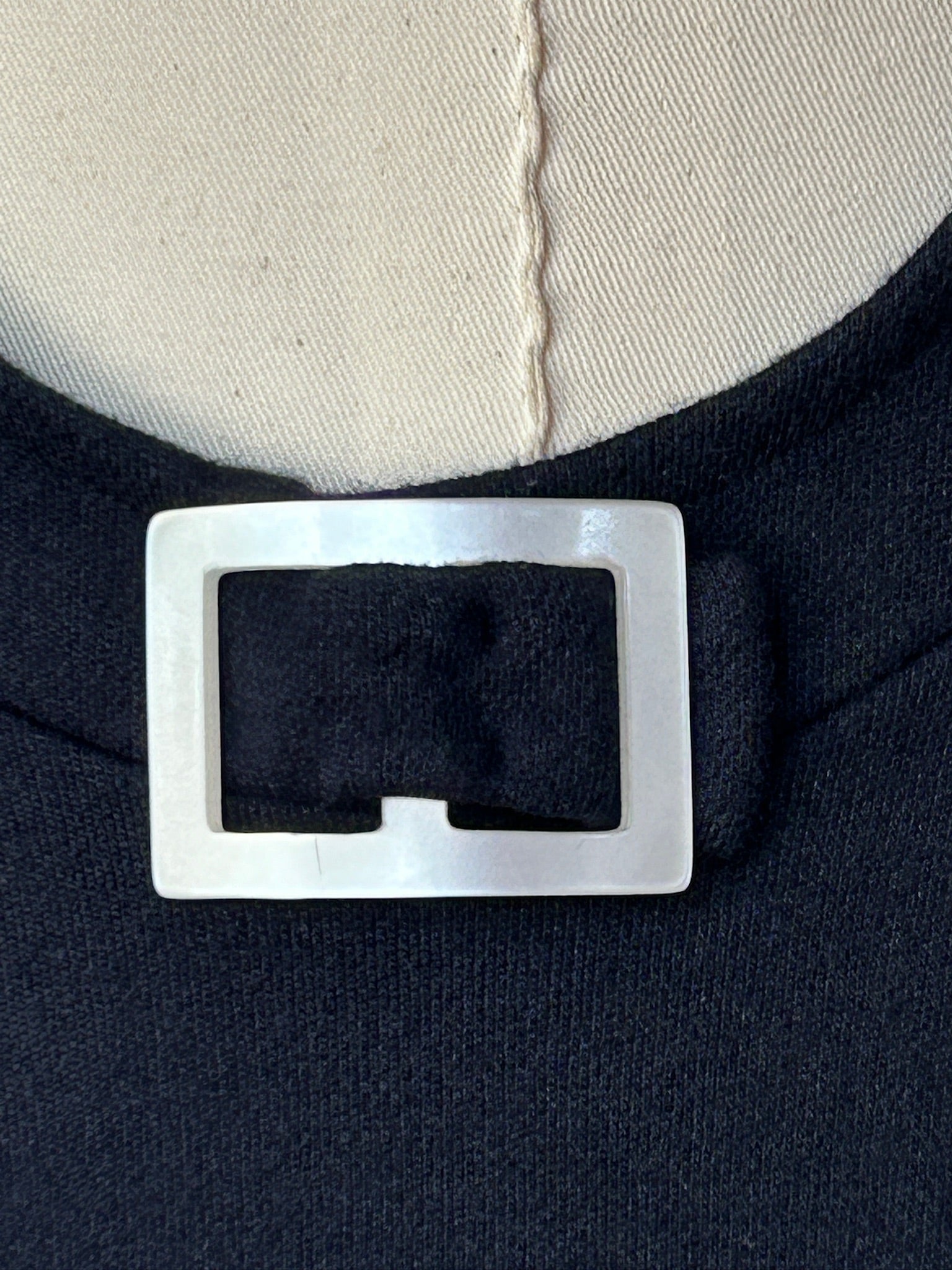 Navy Suit Buckle Accent