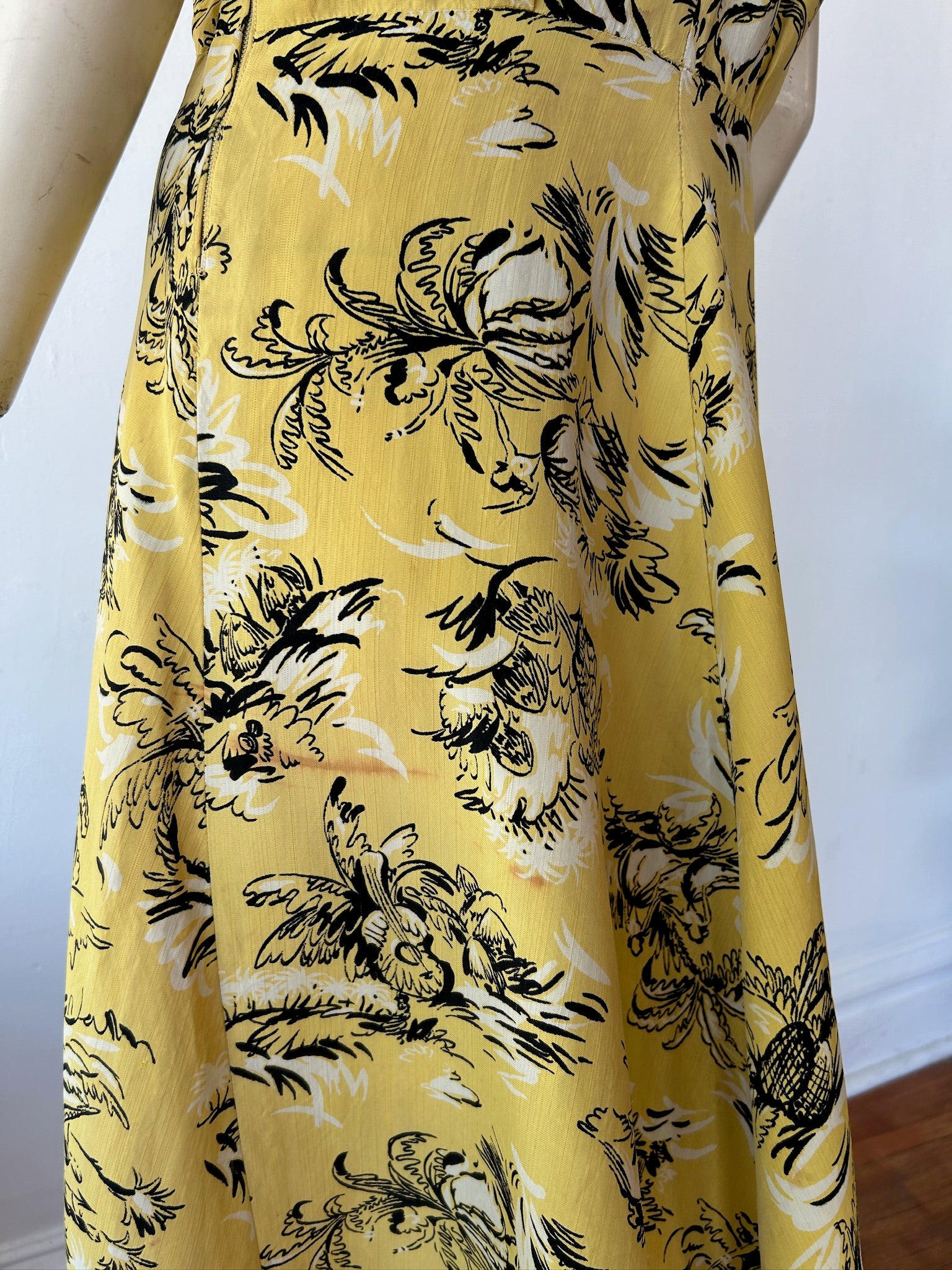 Yellow & Black Print 40’s Dress