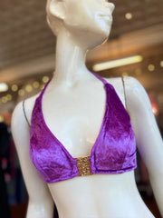 1970’s Plush Purple Velvet & Gold Bikini