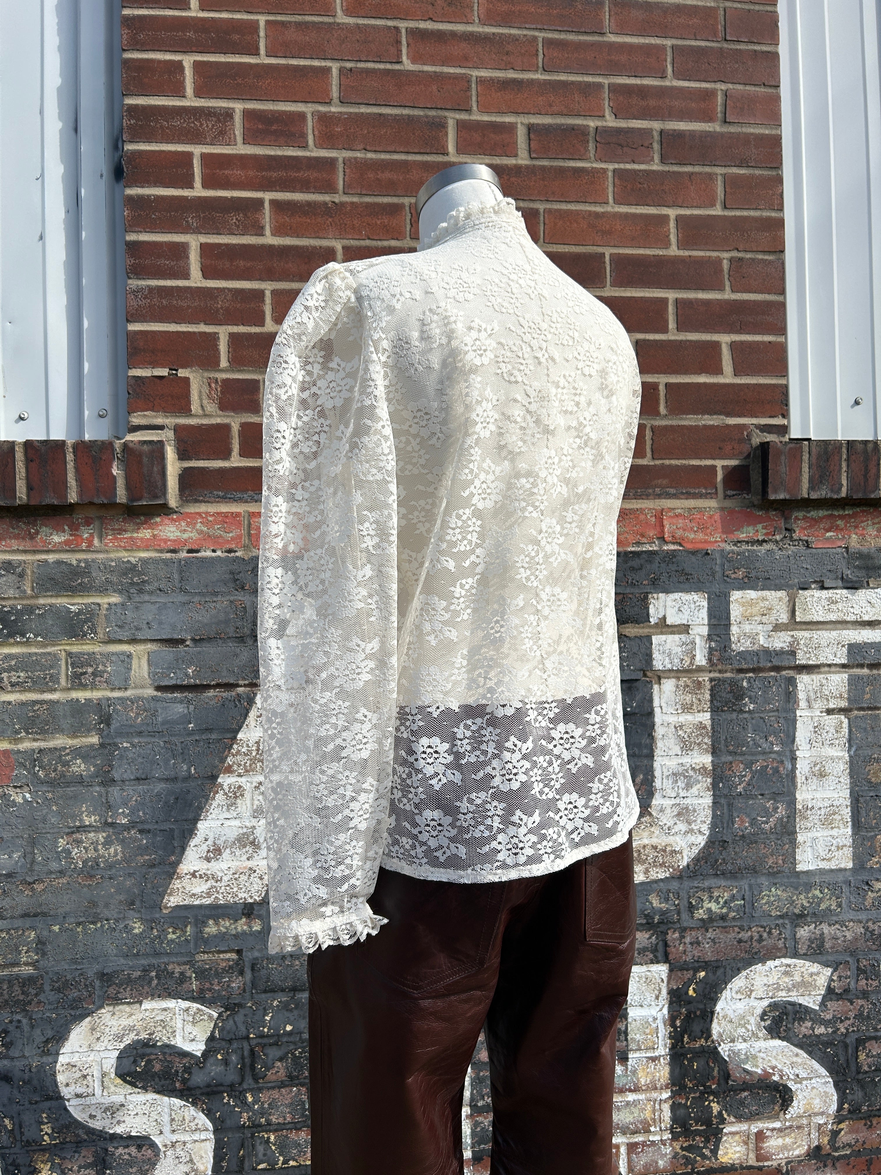 Sheer Mesh Victorian Inspired Blouse