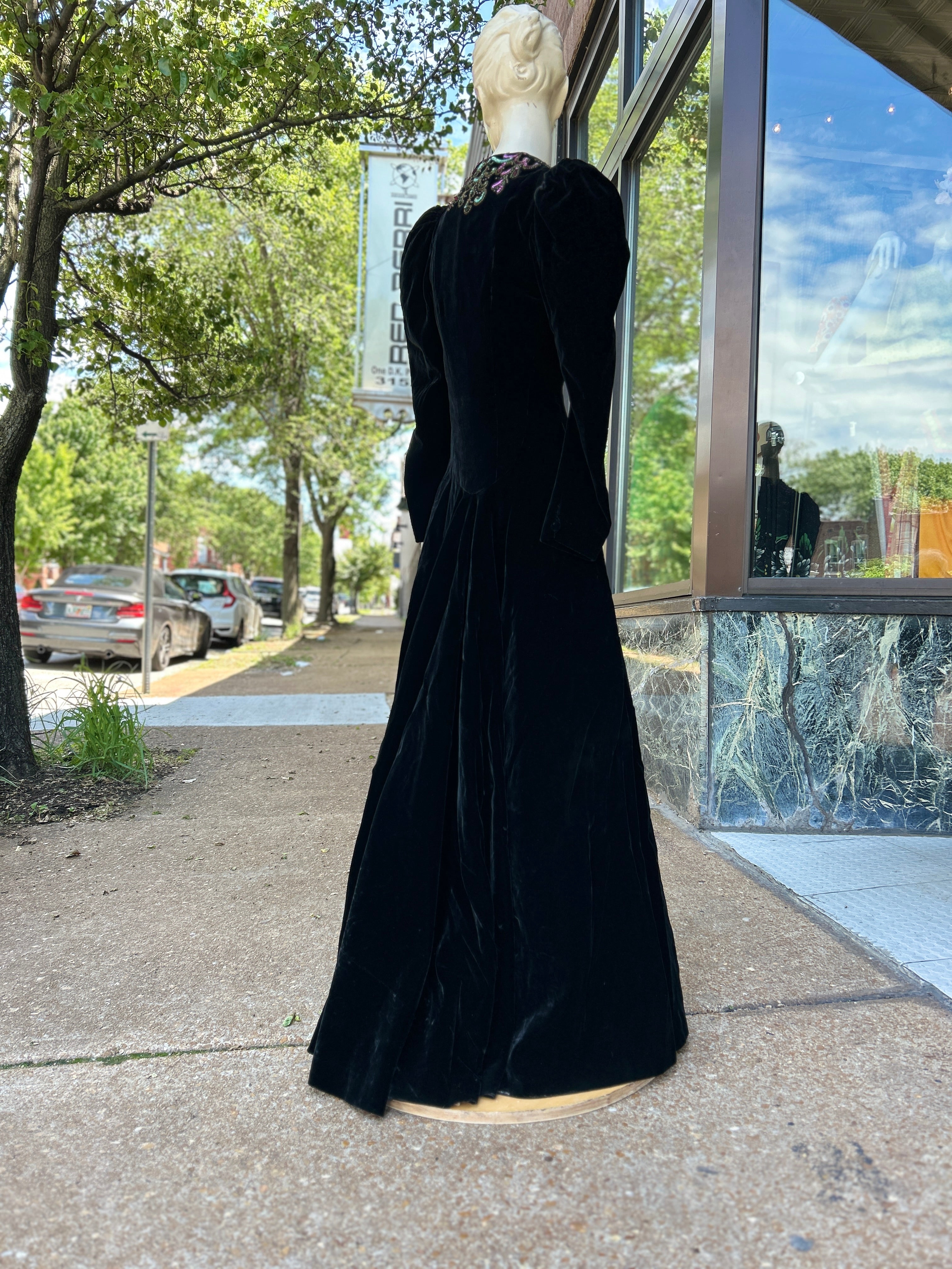 1930’s Black Velvet & Sequin Opera Coat