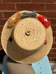 1950’s Straw Hat w/Raffia Accents