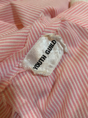 Pink & White Striped Shirt Ruffled Front