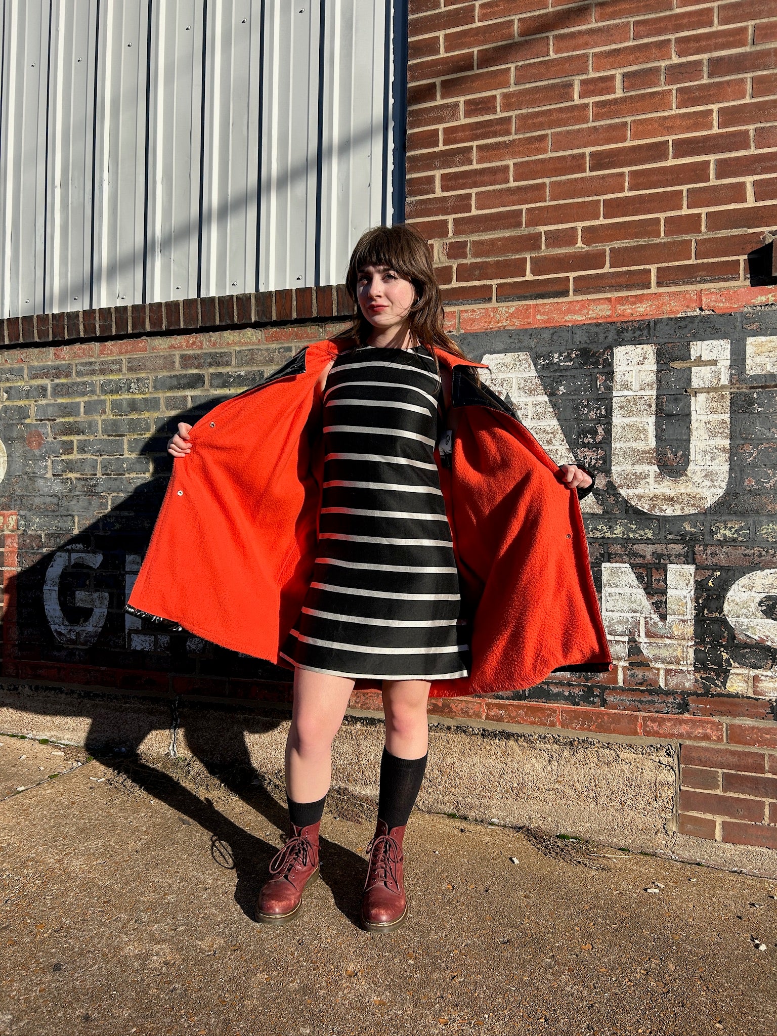 80’s Black Vinyl and Orange Coat