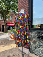 Colorful Floral Swing Smock Dress