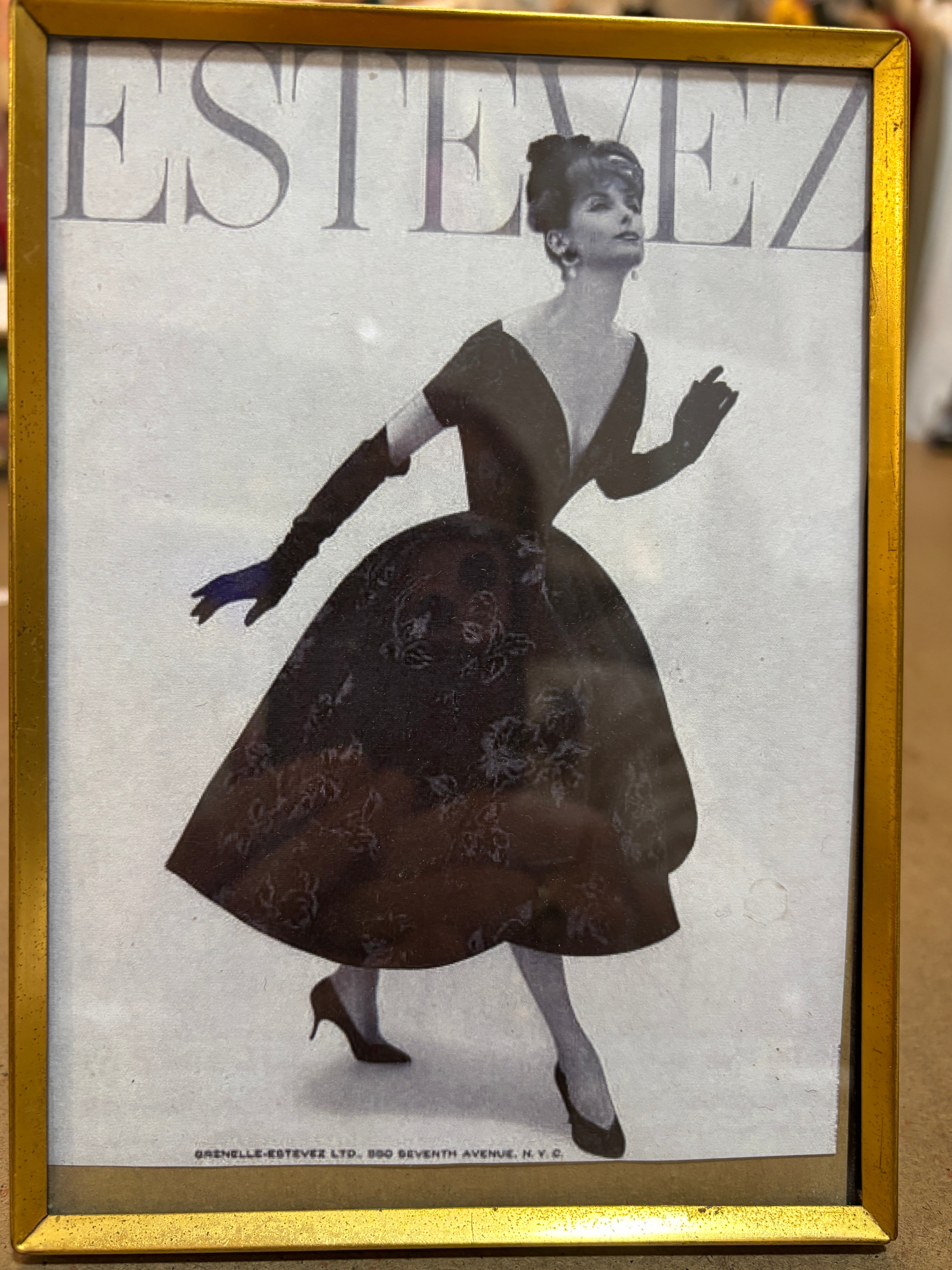 1950’s Estevez Black Dress w/Roses