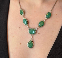 Stauer Green Stone Sterling Necklace