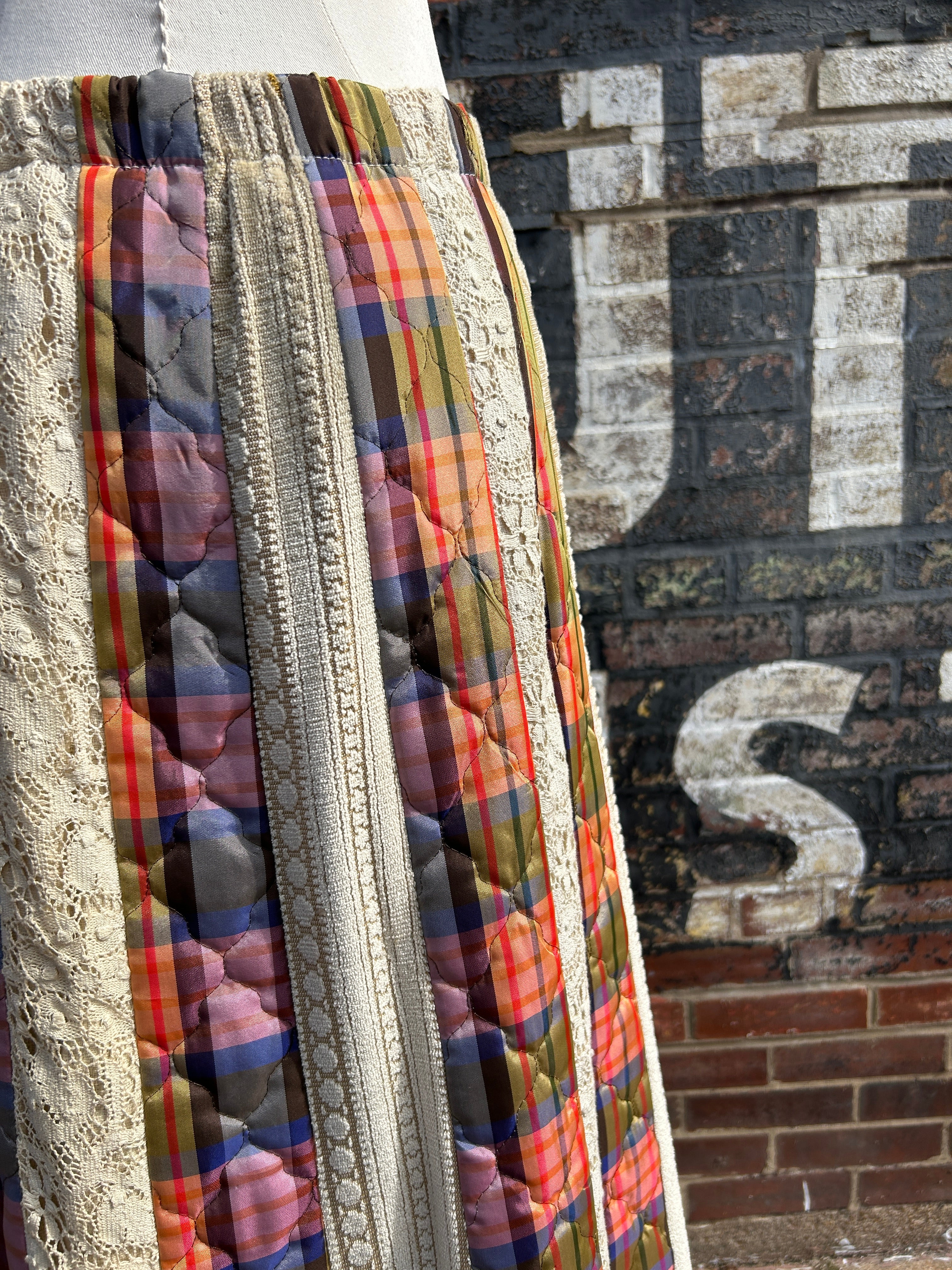 70’s Chessa Davis Patchwork Maxi Skirt w/Belt