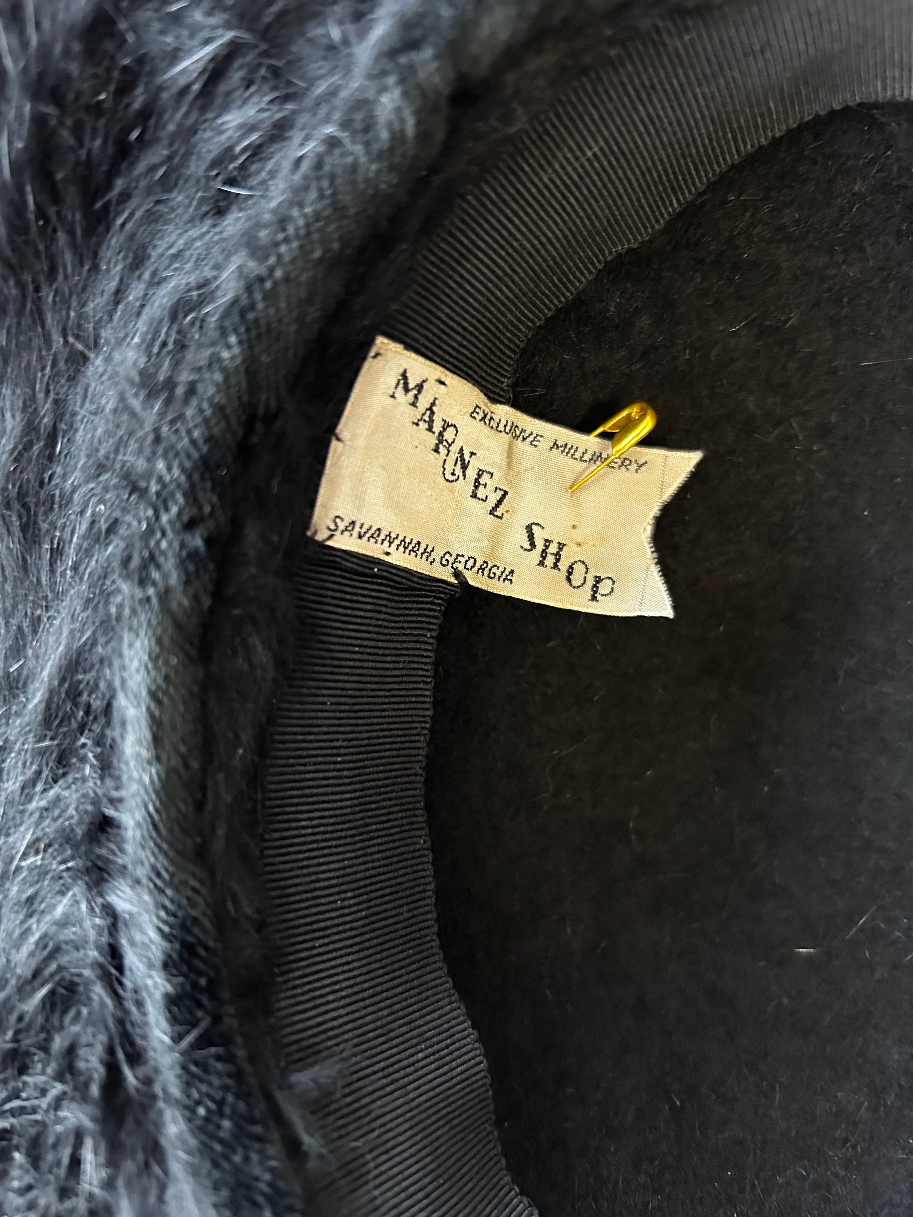 Early 1900’s Black Fur Felt Picture Hat