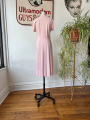 1940’s Pink & Blue Linen Dress
