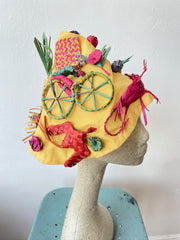 Yellow Sunhat w/Raffia