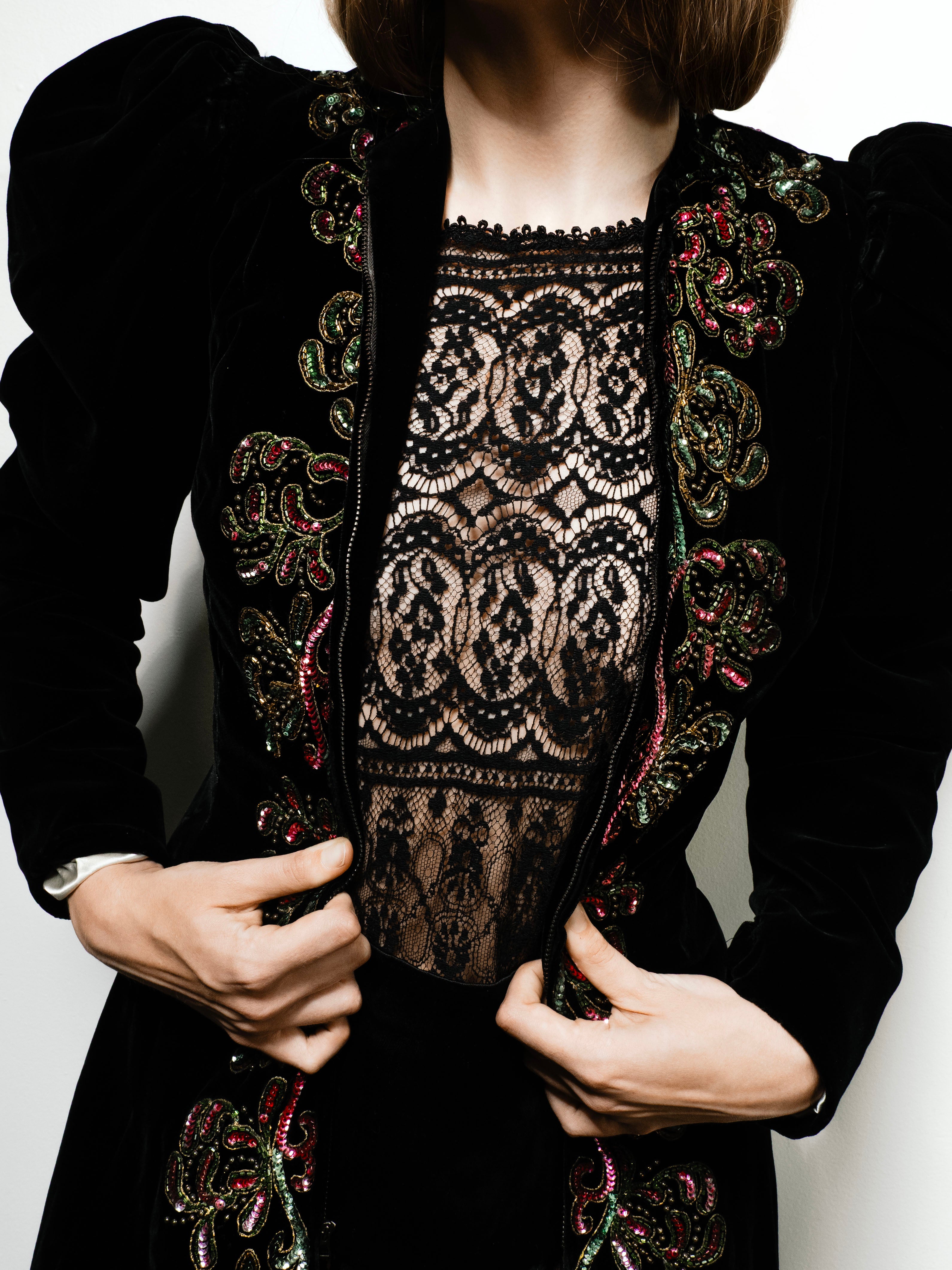 1930’s Sheer Black Lace Dress