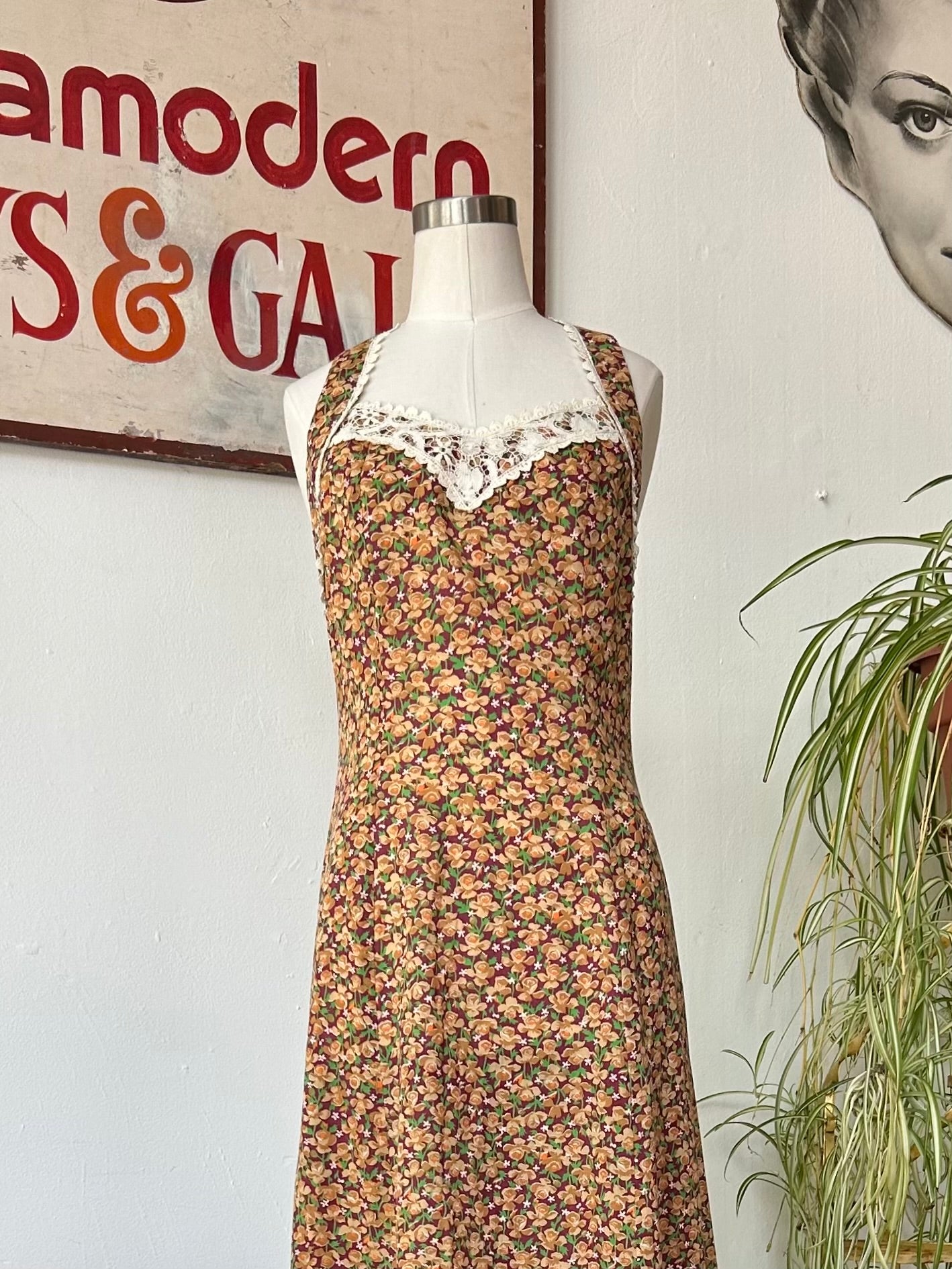 Sweet floral print halter dress