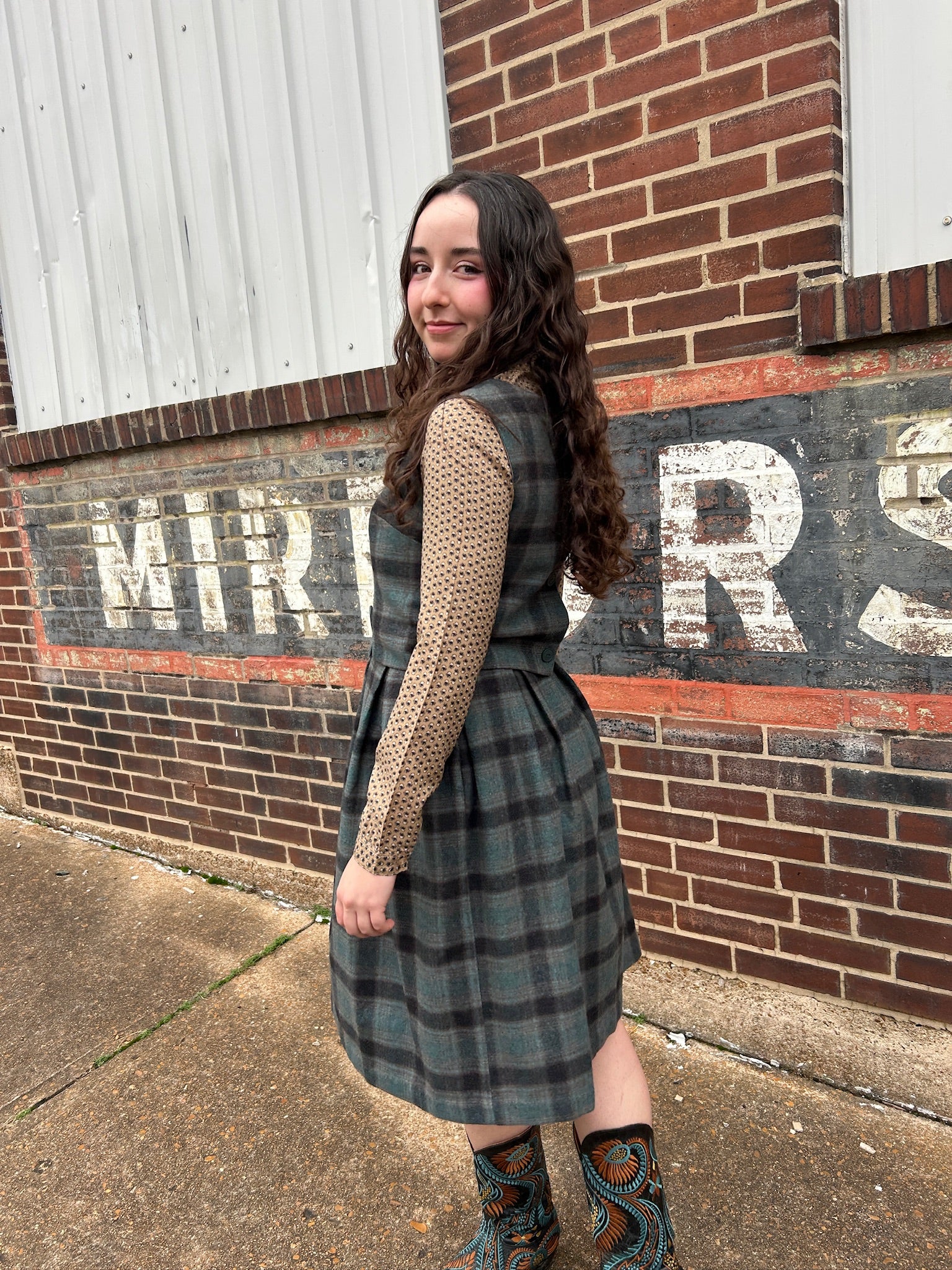 60’s Plaid Two Piece