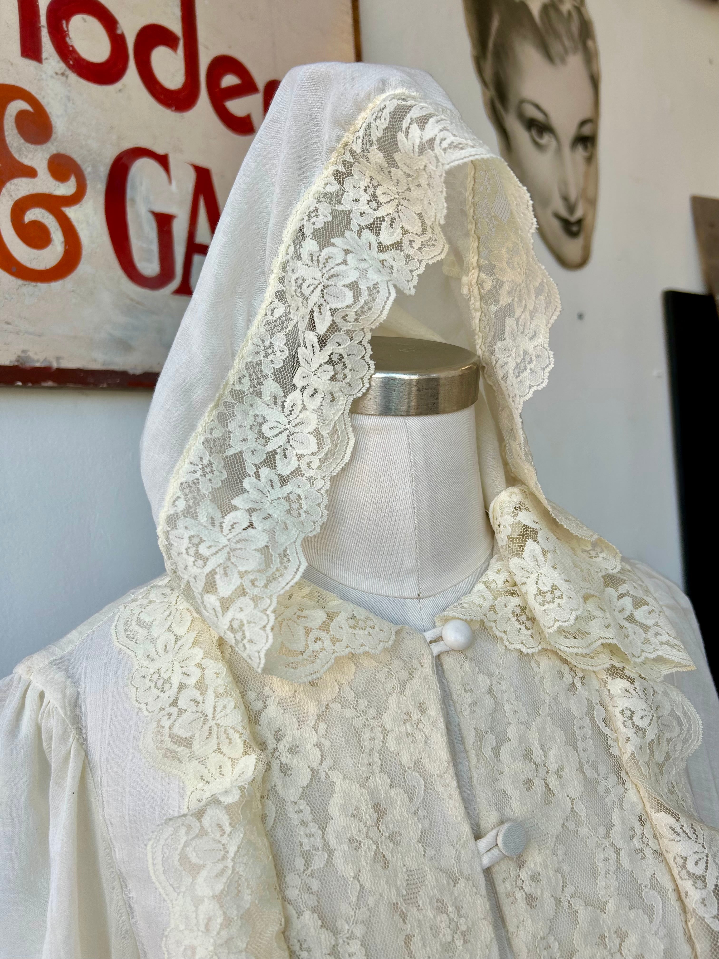 Romantic 1970’s Hooded Blouse