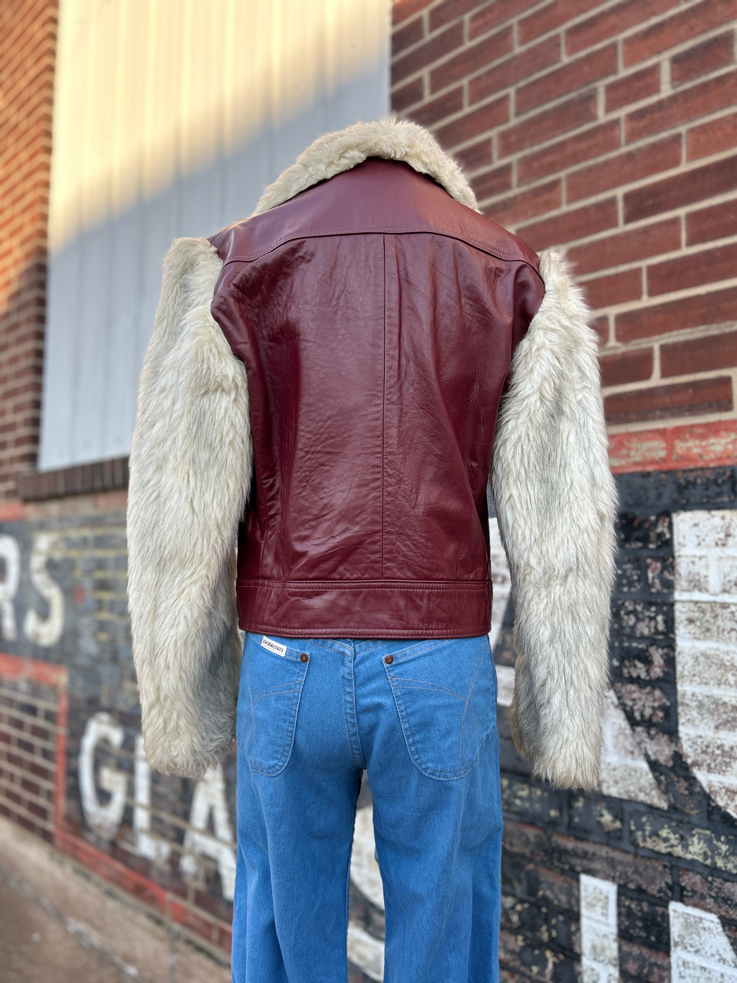 Funky 70’s Leather & Faux Fur Jacket