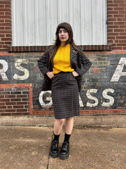 Mod 60’s/70’s Blue & Yellow Plaid 3 Piece Set