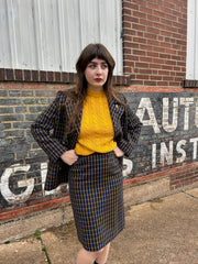 Mod 60’s/70’s Blue & Yellow Plaid 3 Piece Set