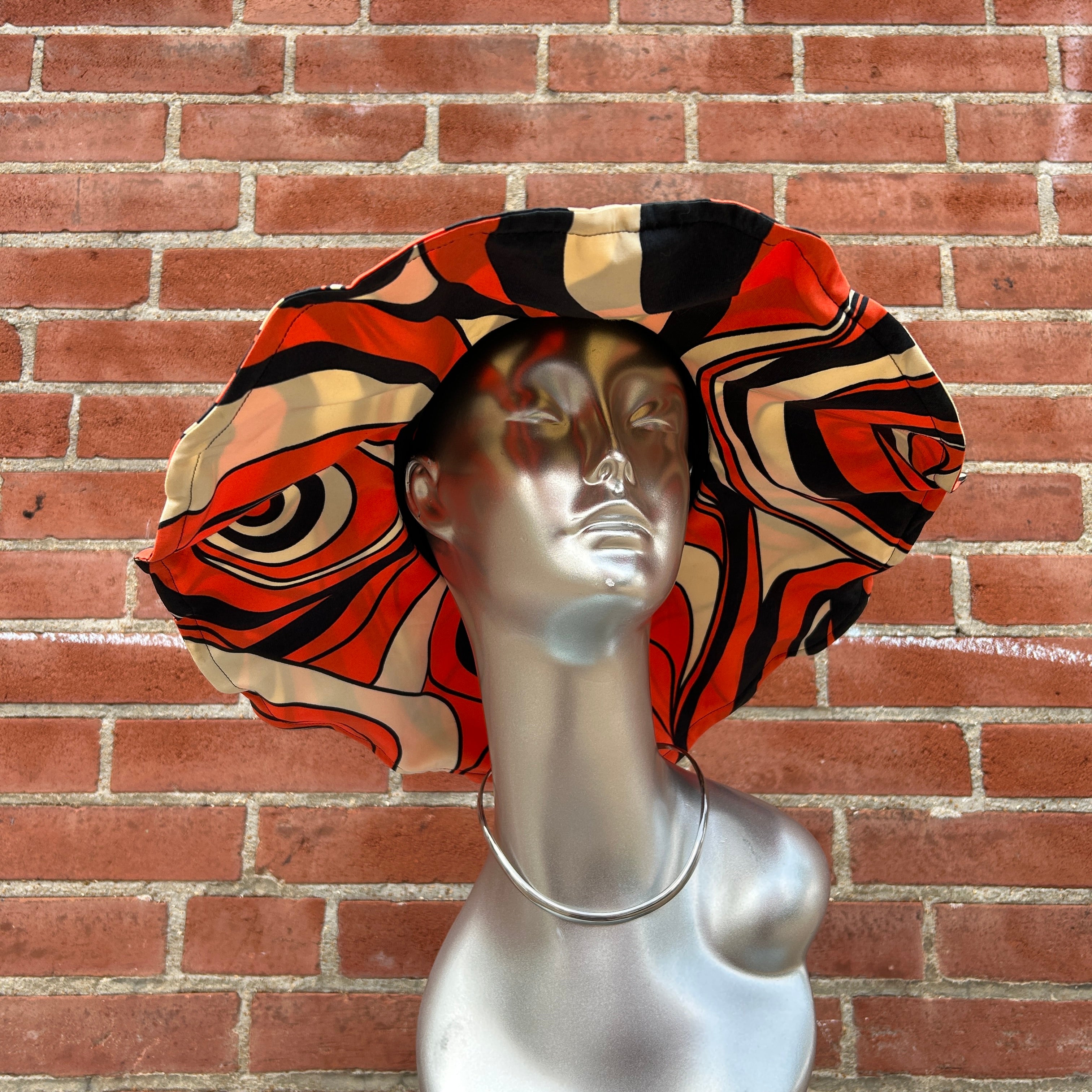 Groovy Orange & Black Floppy Hat