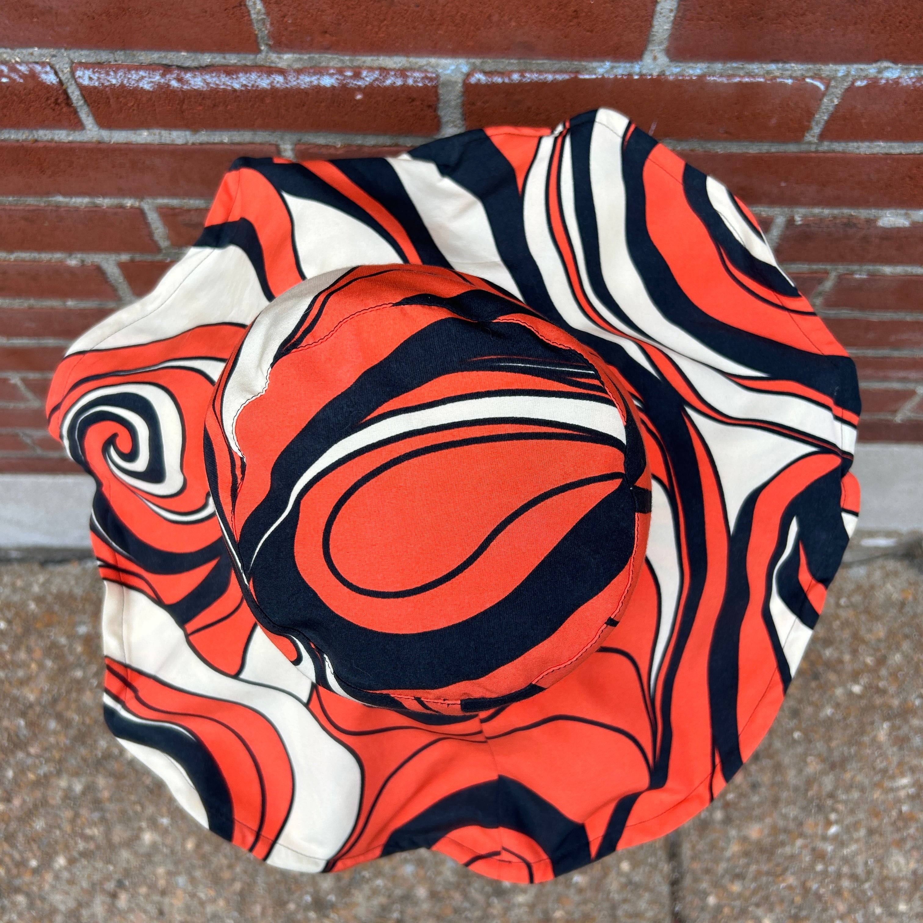 Groovy Orange & Black Floppy Hat