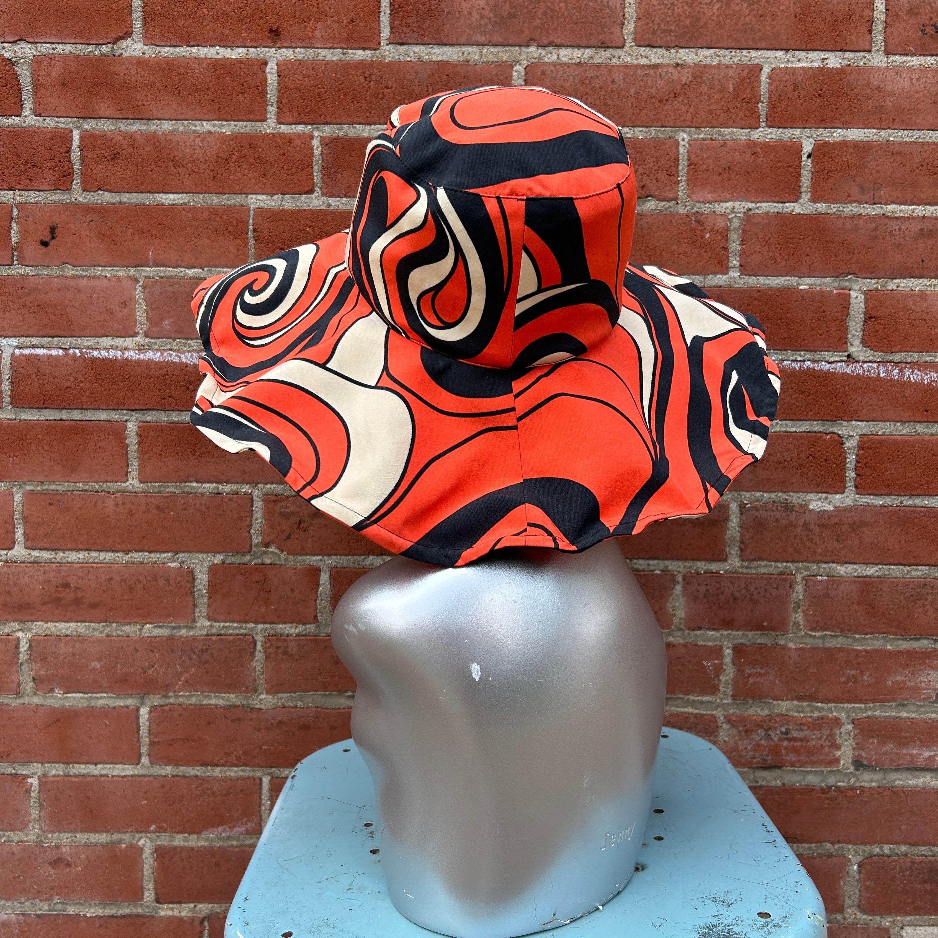 Groovy Orange & Black Floppy Hat