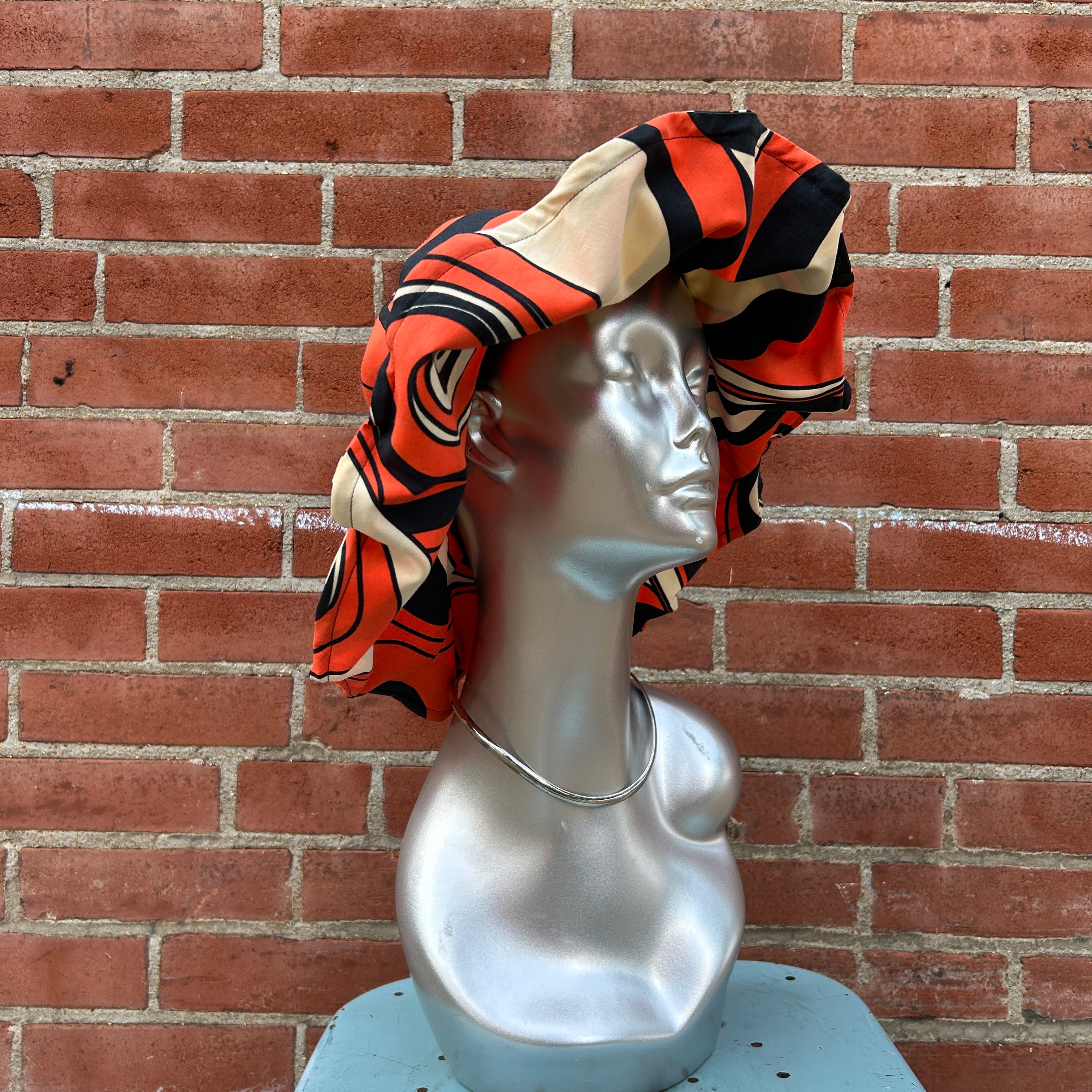 Groovy Orange & Black Floppy Hat
