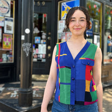 Load image into Gallery viewer, Funky Color-block 80’s Vest
