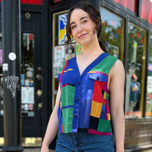 Load image into Gallery viewer, Funky Color-block 80’s Vest
