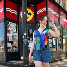 Load image into Gallery viewer, Funky Color-block 80’s Vest

