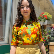 Load image into Gallery viewer, 60’s Bright Floral Print Blouse
