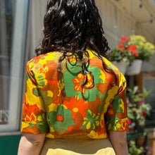 Load image into Gallery viewer, 60’s Bright Floral Print Blouse
