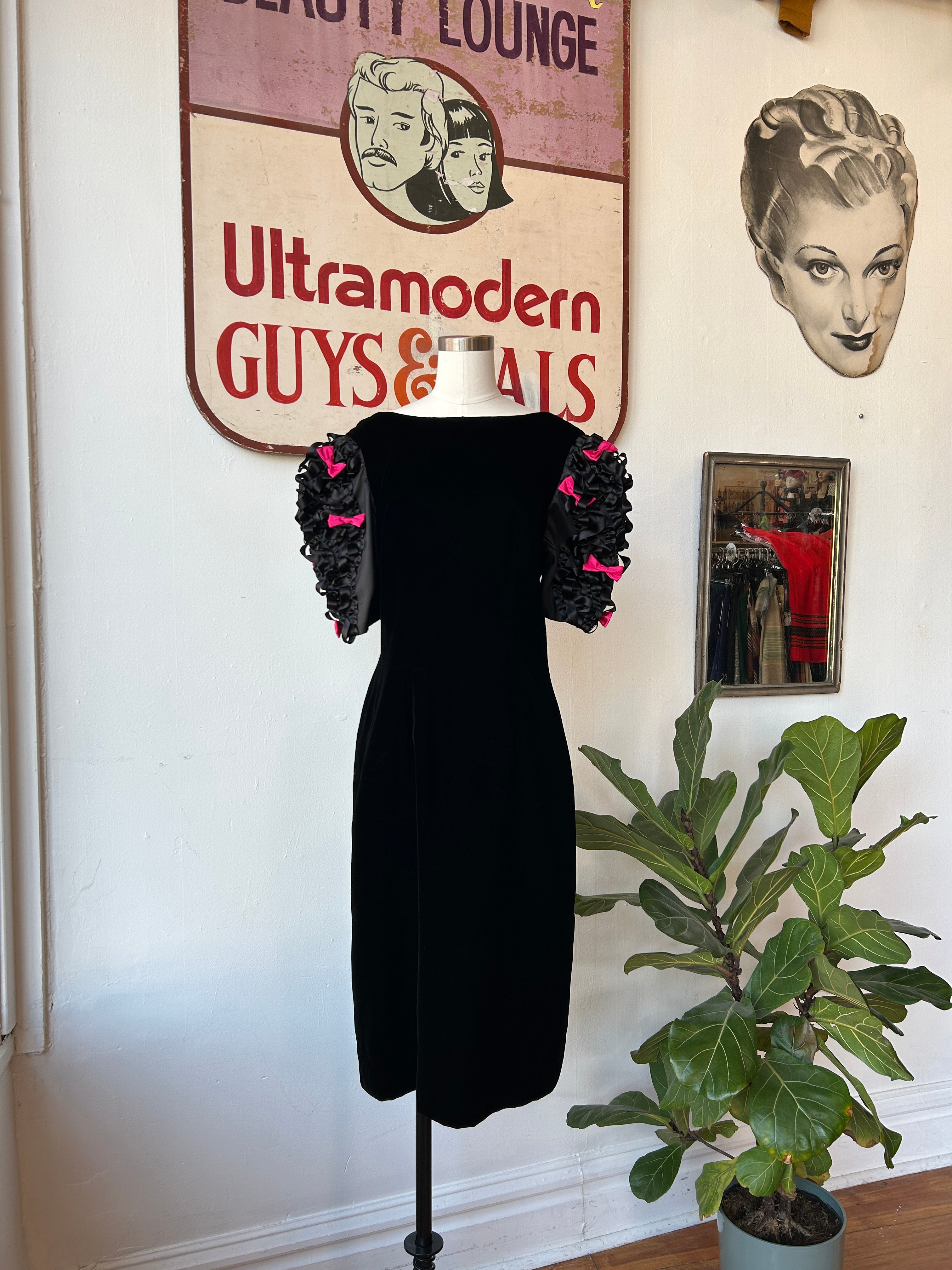 80’s Victor Costa Dress w/Amazing Sleeves