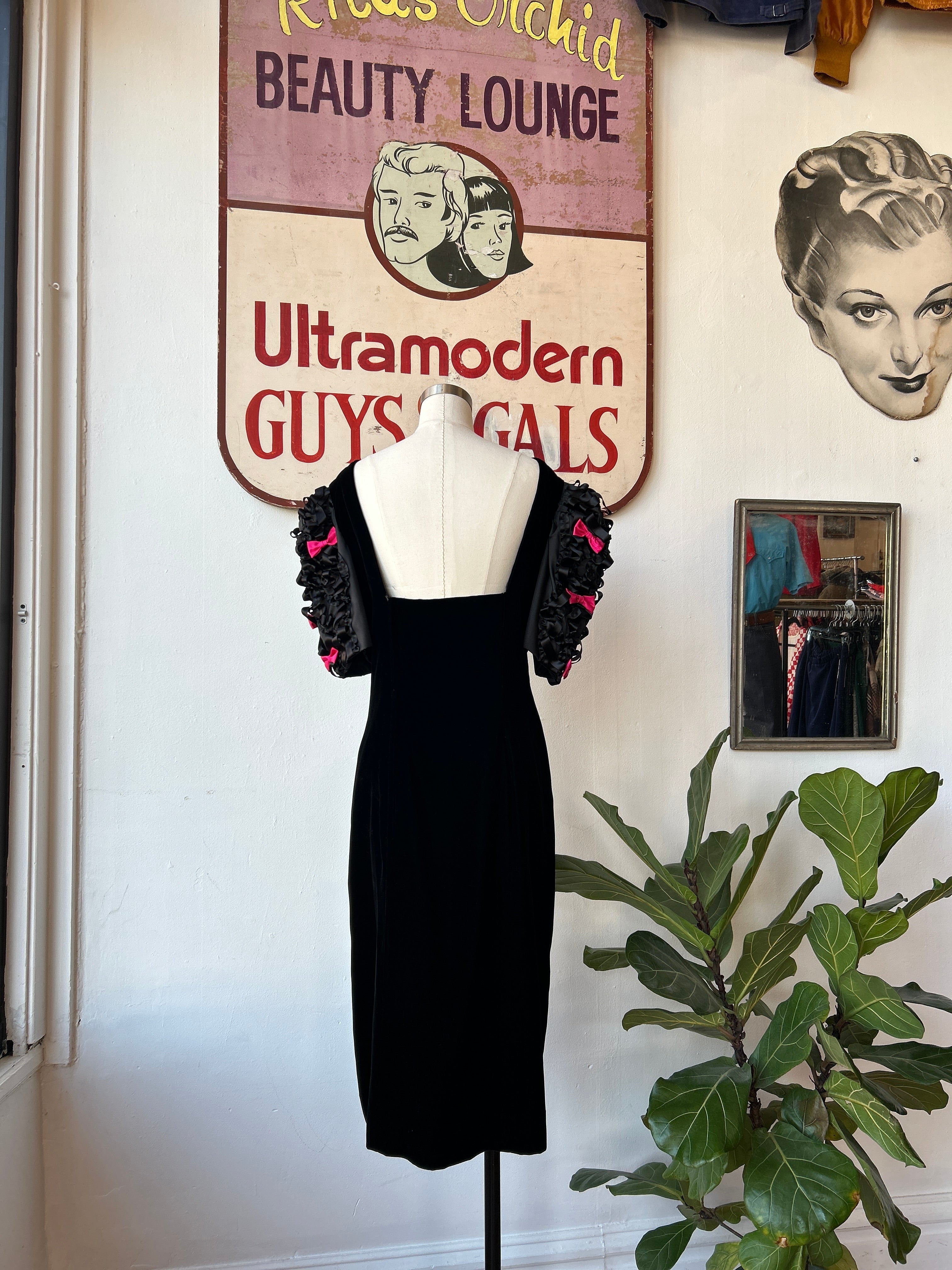 80’s Victor Costa Dress w/Amazing Sleeves