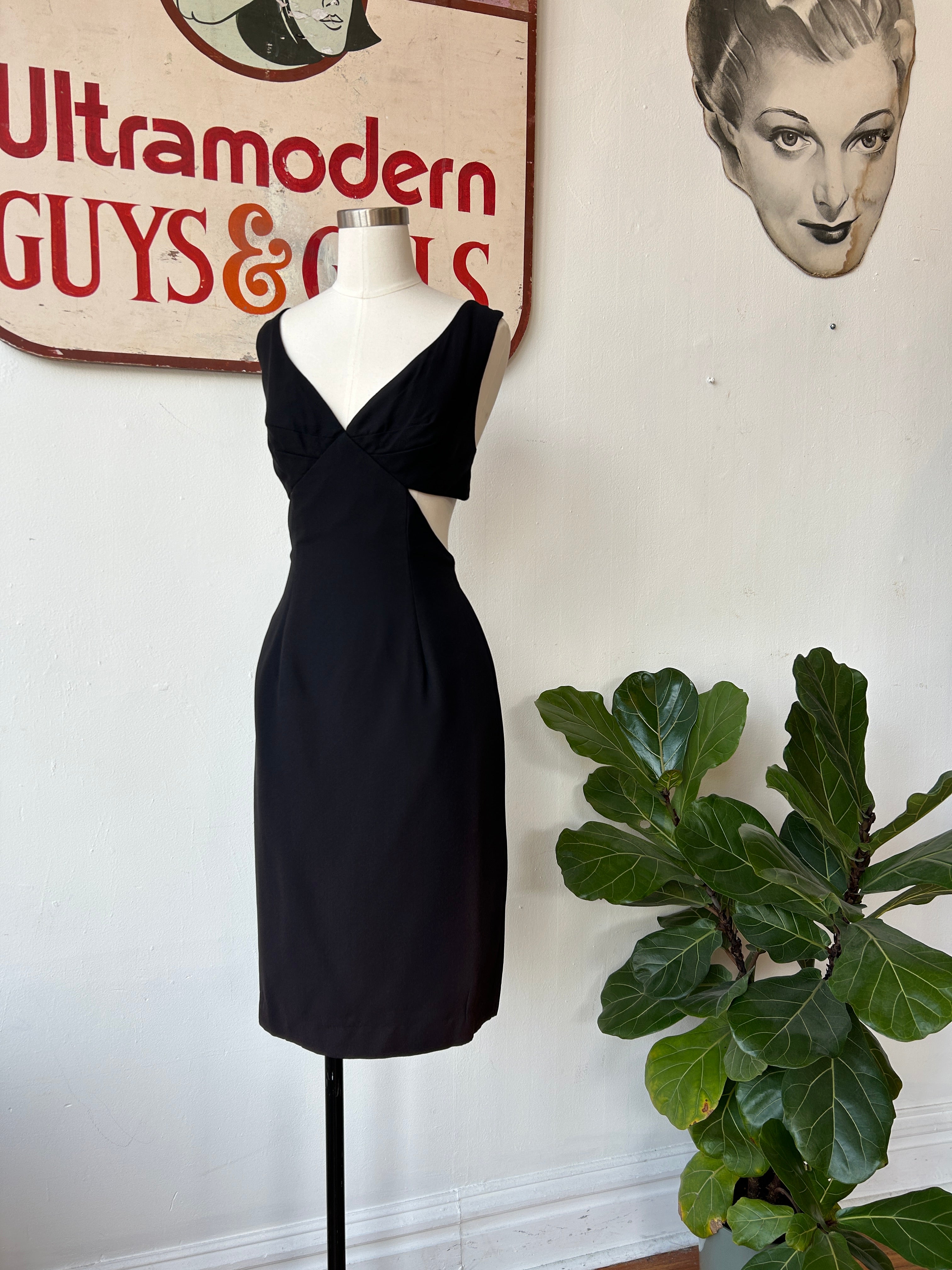 Sexy Black Dress w/Side & Back Cutouts