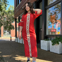 Load image into Gallery viewer, 70’s Red Floral Maxi
