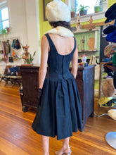 Load image into Gallery viewer, 1960’s Black Structural Dress with Amazing Skirt
