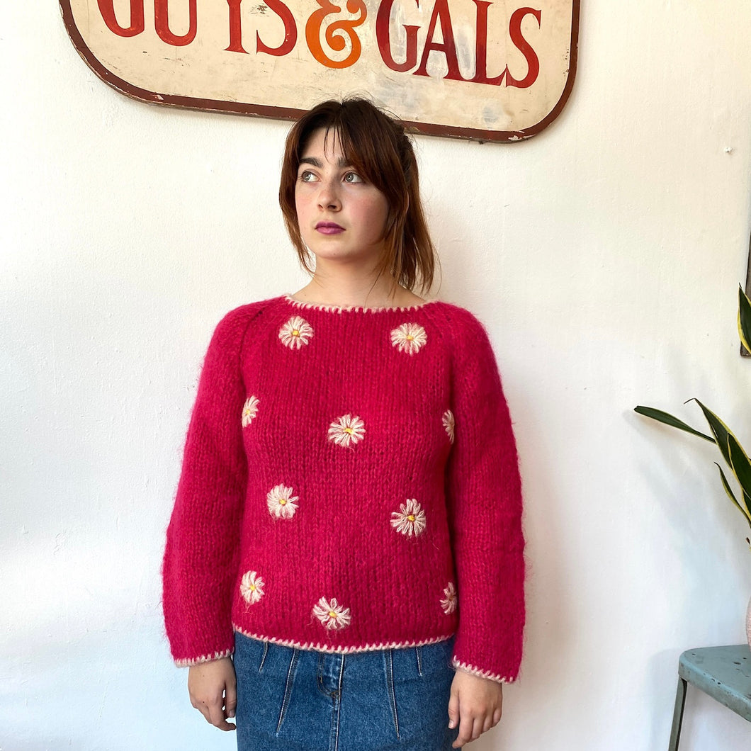 60’s Daisy Print Mohair Sweater