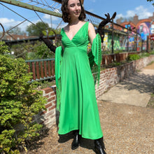 Load image into Gallery viewer, Glorious Green Maxi w/Fringed Scarf
