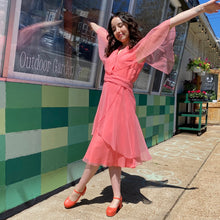 Load image into Gallery viewer, Bright Pink Flowy Chiffon Dress
