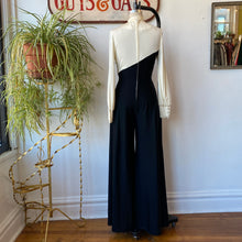 Load image into Gallery viewer, Super Fab 70’s Black &amp; Cream Jumpsuit
