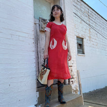 Load image into Gallery viewer, 30’s Red Dotted Swiss Dress
