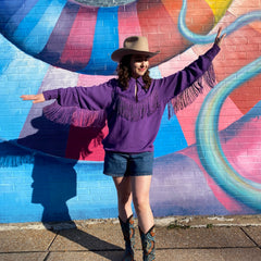 Purple Fringed Western Shirt