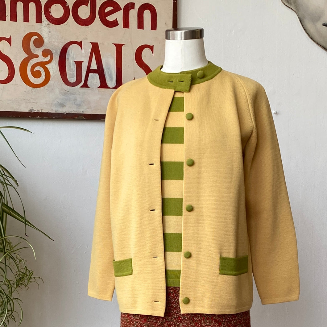 60’s Yellow & Green Sweater Set