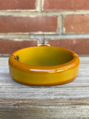 Two-Tone Yellow Gold Hinged Bakelite Bangle